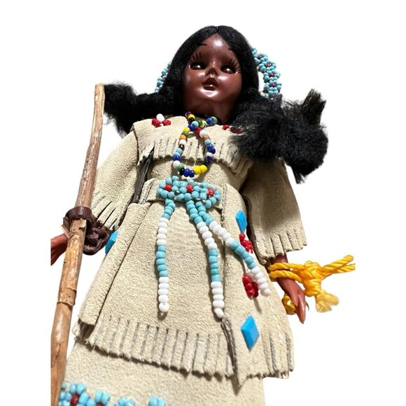 Vtg Carlson Dolls “SACAJAWEA With CHILD” Signed By Artist “Ann Carson” Eyes Move - Picture 2 of 7